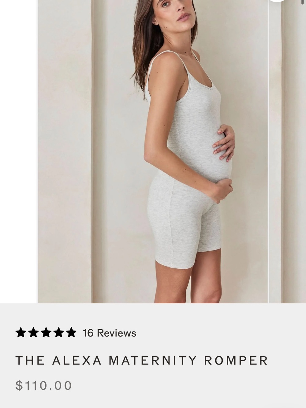 The Alexa Maternity Romper - Light Gray